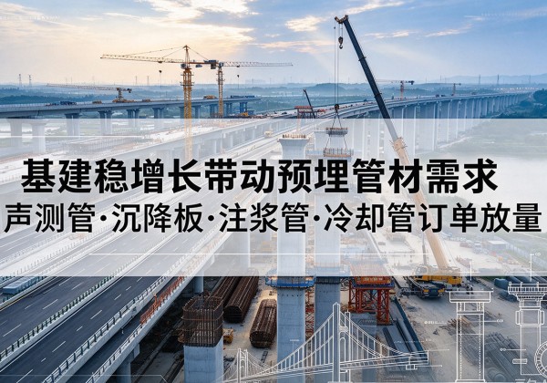 新龙基建稳增长带动预埋监测管材需求，声测管、沉降板、注浆管订单持续放量